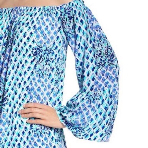 Lilly Pulitzer Resort White Toe In Pineapple Off The Shoulder Nevie Dress - Picture 15 of 15